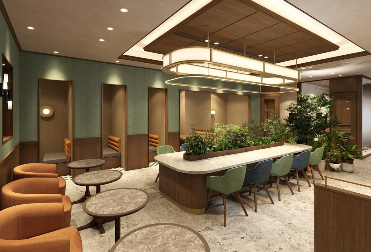 「バイオフィリックデザイン」ON/OFFが切り替えられる癒しの森