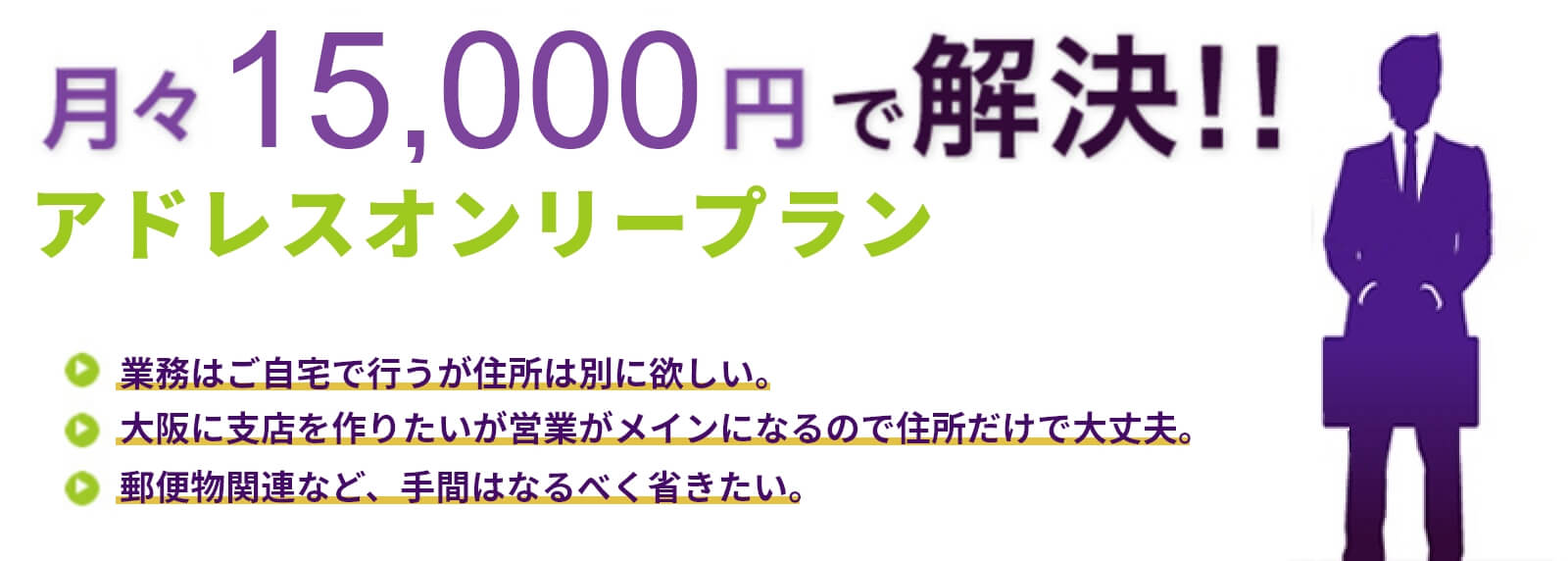 月々15000円で解決　アドレスオンリープラン